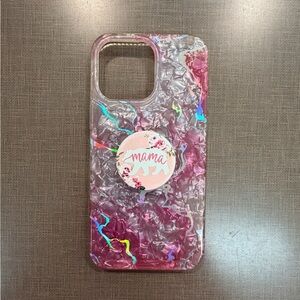 Vibrant Pink and Multicolor iPhone 14 Pro Max Case